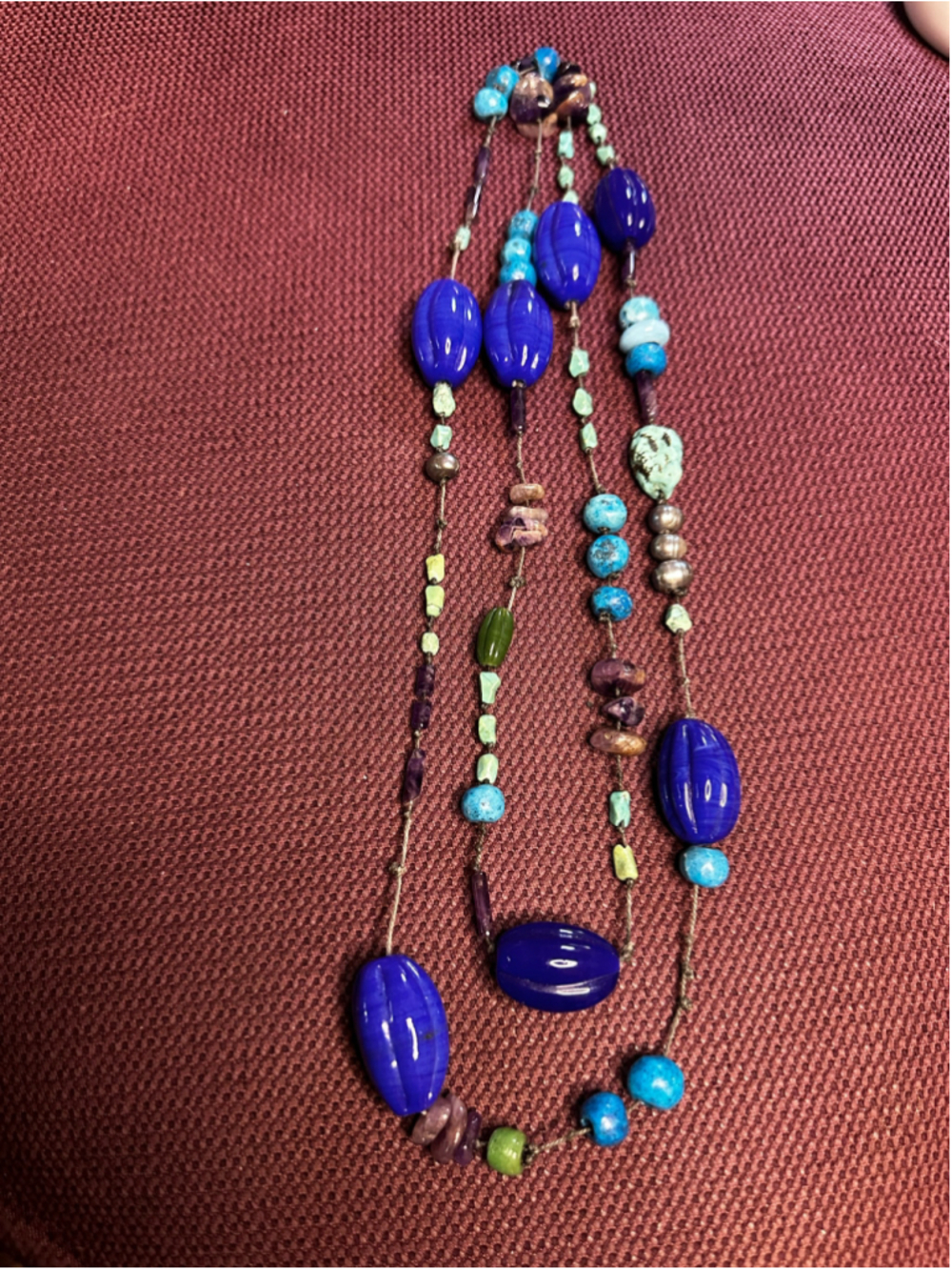 Beaded Blue Turquoise Multi-Color Necklace